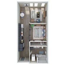Open 1 Bed, 1 Bath - B floor plan